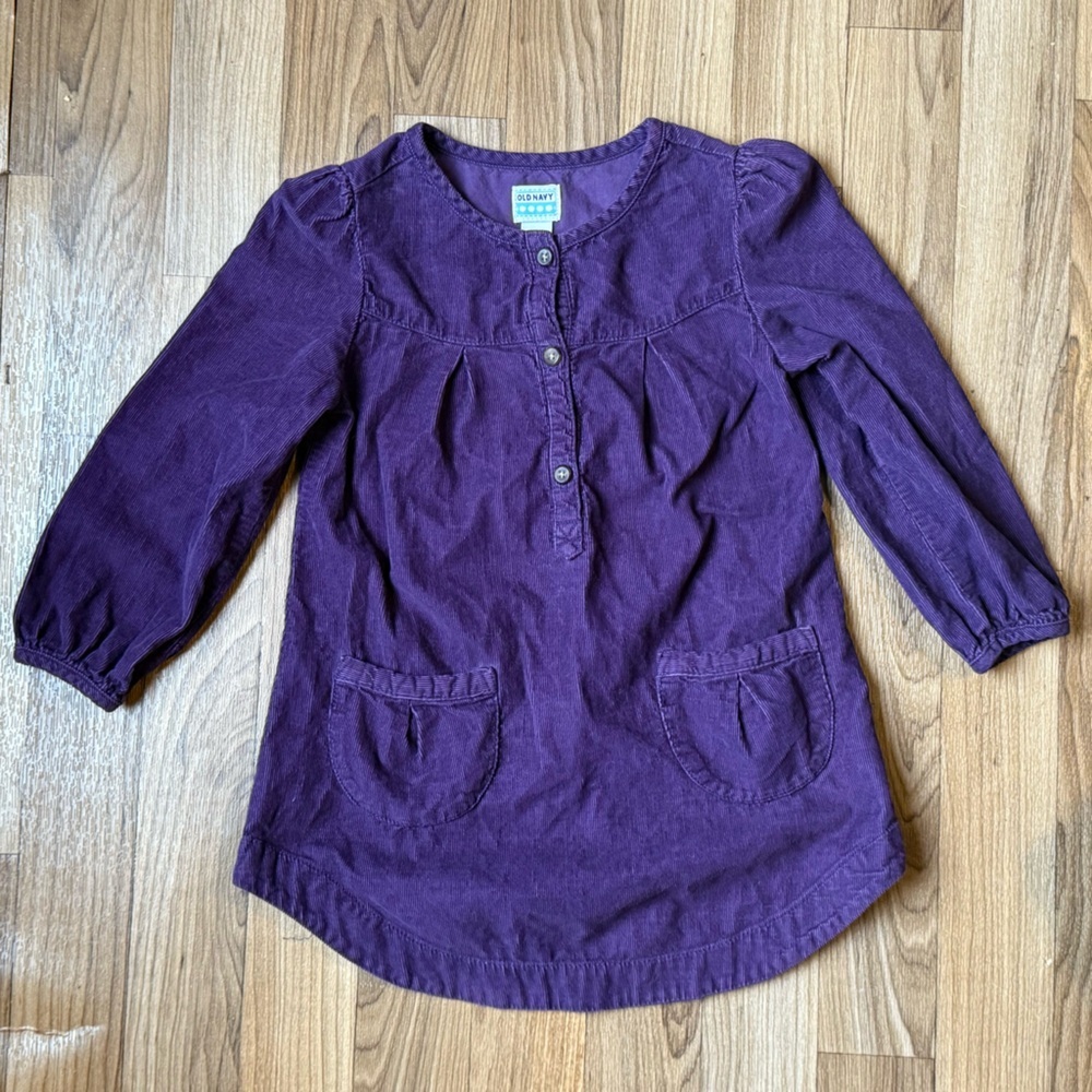 Old Navy Corduroy Purple Dress with pockets- 4T